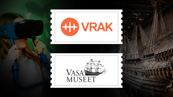 Collage som visar en biljett till Vrak och en biljett till Vasamuseet