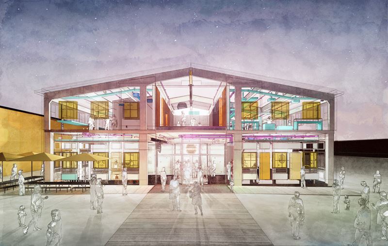 Vrak byggnaden Fahlander-Arkitekter illustration Victor Mickelsson